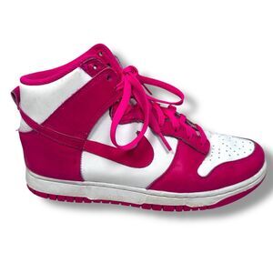 Nike Dunk High Sneakers Women's 9 Pink Prime White Lace Up Shoes DD1869-110